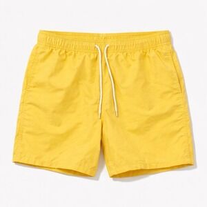 George Men's Swim Trunks S 28-32 Butter Yellow Mesh Lined Board Shorts 7 Inseam